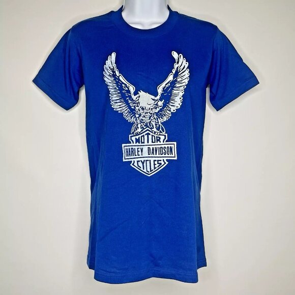 Stedman Other - Vintage 80s Harley Davidson Eagle Puff Logo T-shirt Blue Stedman Super 50